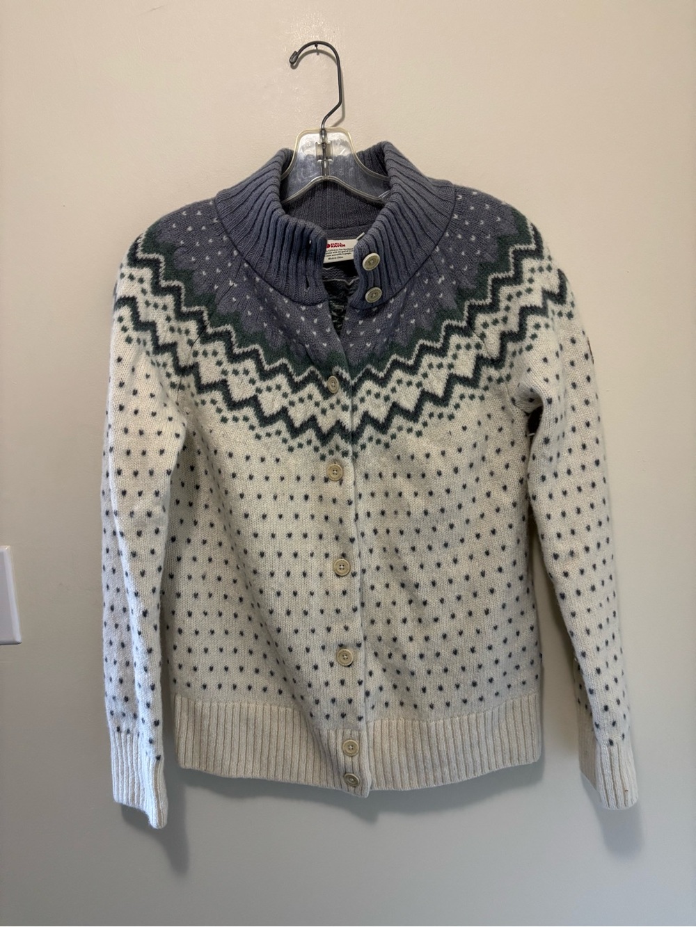 Fjällräven Övik Knit Cardigan (Chalk White / Flint Grey)